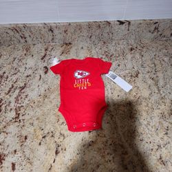 Newborn Little Chiefs Fan NFL Team Apparel Red Bodysuit 