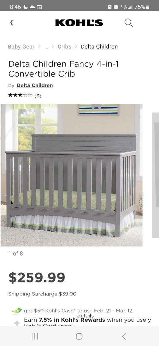 4-in-1 Crib With Mattress And Bedding Set