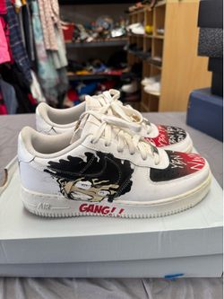 Nike Air Force 1 Custom Yoda Graphic Men's White Sneakers Hip Hop Star Wars 6.5