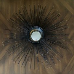 Large Metal Starburst 28" Diameter Mirror Wall Art Celestial