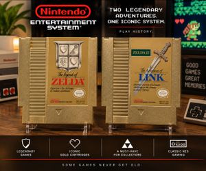 NES The Legend of Zelda + Zelda II Gold Cartridges