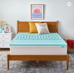 Linenspa 2" 7-Zone Cooling Gel and Green Tea Infused Memory Foam Mattress Topper, King