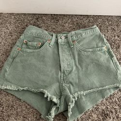 Green 501 levi shorts
