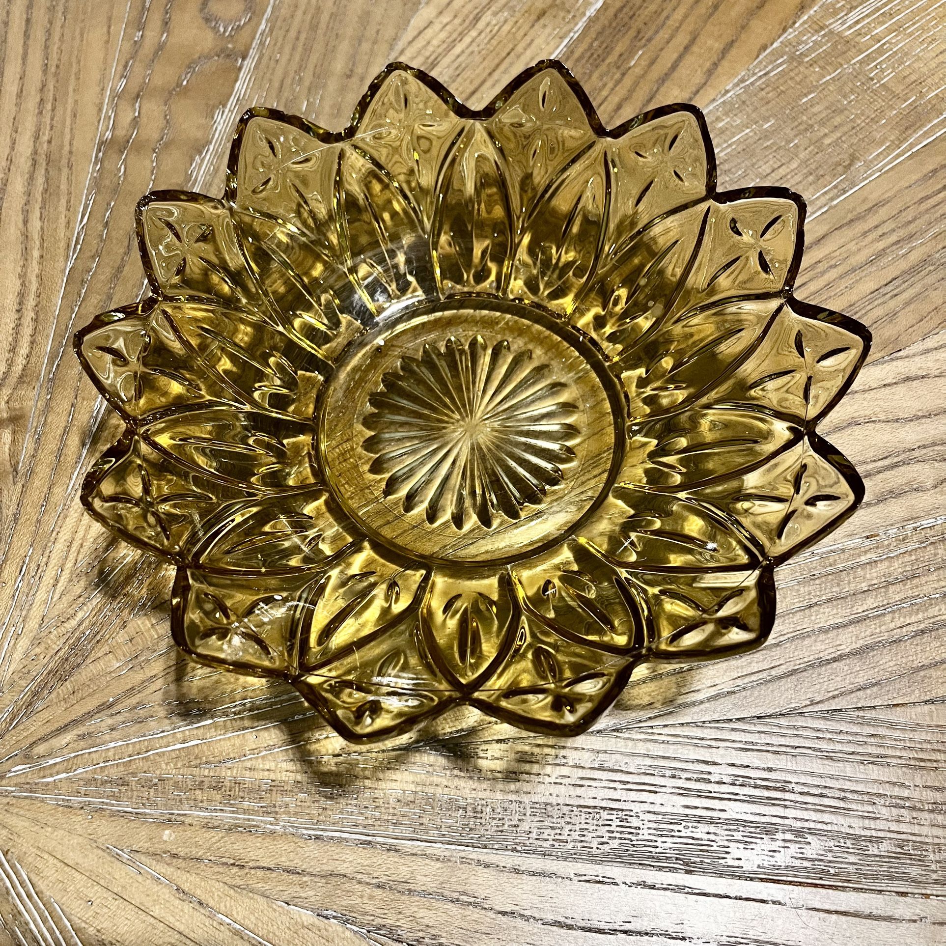 Vintage Amber Glass Dish