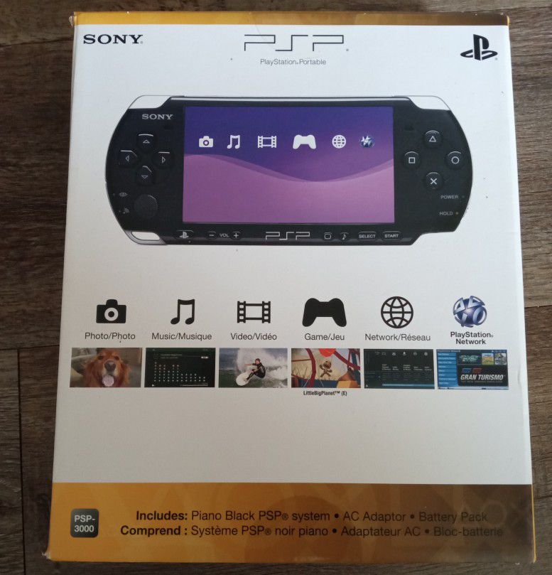 Sony PSP 3000 Console in Black with box