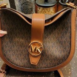Michael Kors Small Signature Logo Hobo Crossbody And ID Wallet