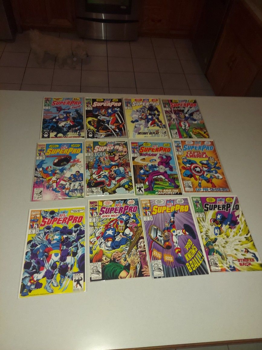 1(contact info removed) MARVEL COMICS SUPER PRO COMPLETE SET 1-12 ALL BAGGED AND BOARDED
