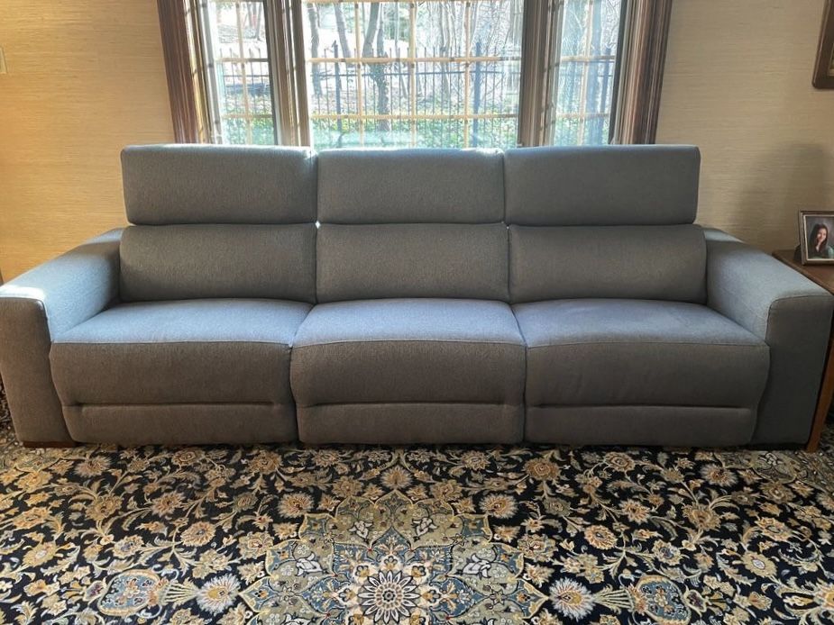 Reclining Sectional 3-Piece Gray Sofa (Macy’s Nevio)