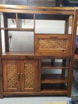 Solid pine 2pc entertainment center