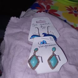 Turquoise  Sterling Earrings 
