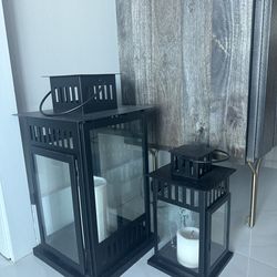 Lanterns big and small black metal