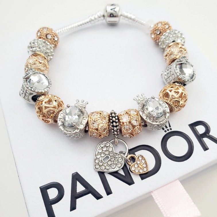 Pandora Charm Bracelet With Charms (As Pictured)