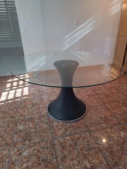 Tempered glass top with base