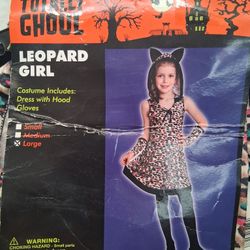 Leopard Girl Size Large Youth Halloween Costume 