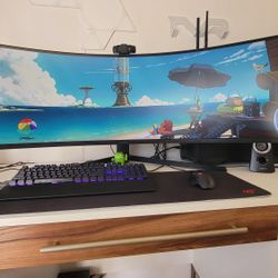 Samsung - Odyssey 49" 1000R Curved Dual QHD Gaming Monitor