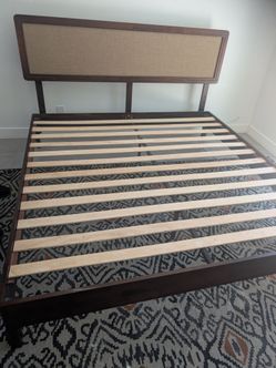 Acacia Wood King Sized Bed Frame and Firm Memory Firm Matrress