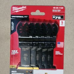 MILWAUKEE Universal Fit Open-LOK 5-Piece Oscillating Multi-Tool Set (49-25-1135)

