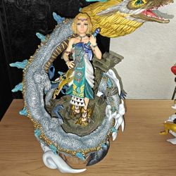 Wake Studio Custom Legend Of Zelda Tears Of The Kingdom Zelda & Dragon 1/ 6 Scale Statue