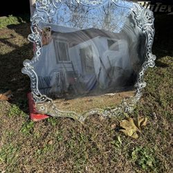 Vintage Venetian Etched Mirror