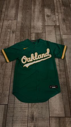 Nike Oakland Athletics MLB Baseball Jersey Kelly Green Yellow White Size Men S