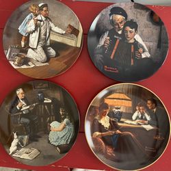 4 Limited Edition Norman Rockwell Plates