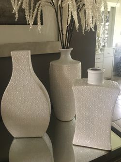 Theee white vases