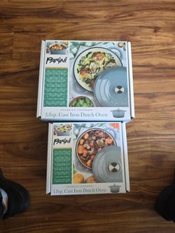 Parini 1.8 qt. and 3.8 qt. Cast Iron Dutch Oven Set