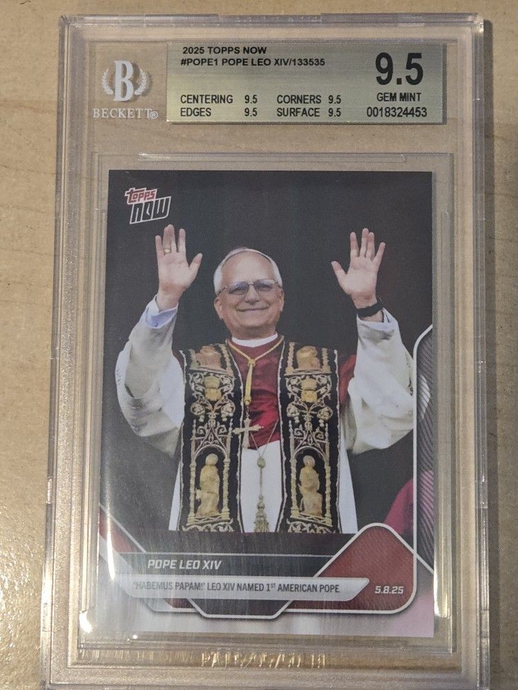 Topps Now Pope Leo BGS 9.5