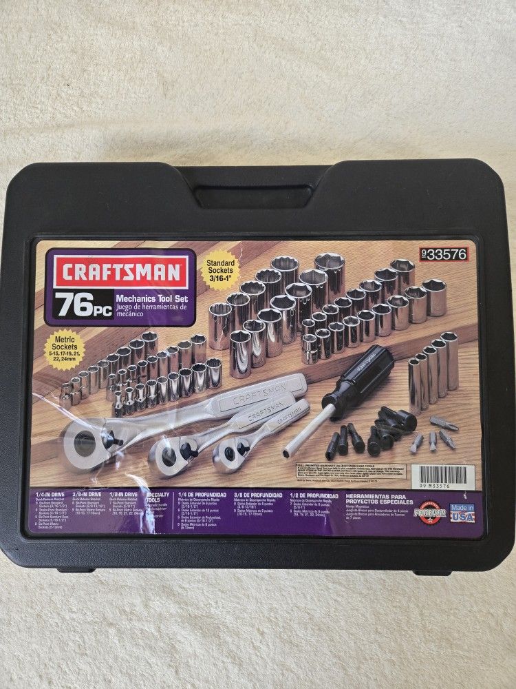 Vintage Craftsman 76 Pc Mechanic Tool Set