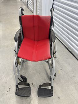 FeatherMobility - Red Lightweight Folding Wheelchai