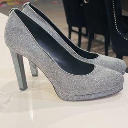 Michael Kors Size 8- Silver Glitter Heels 