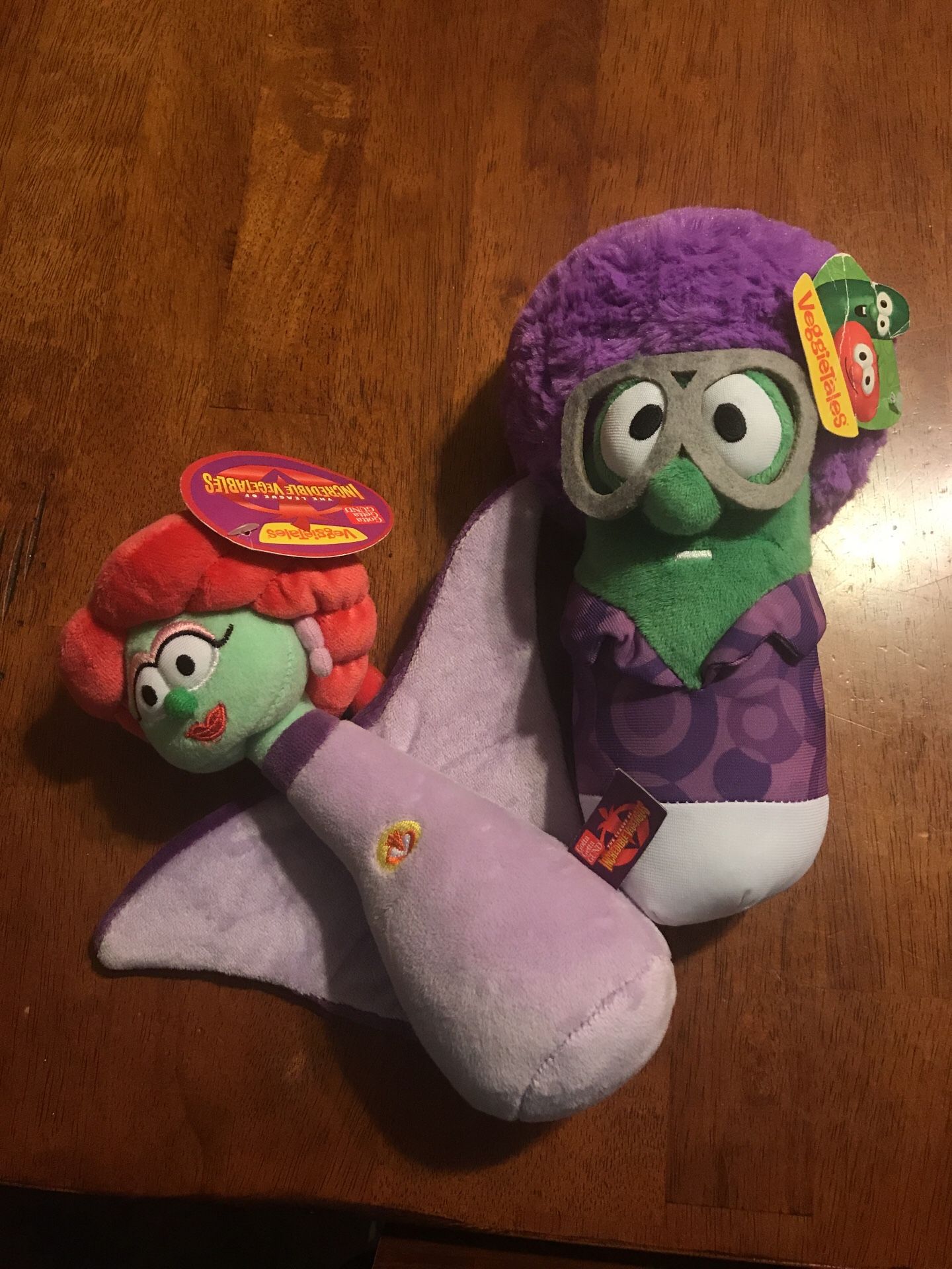 Veggie Tales stuffed toys/princess pea/ disco Lanny