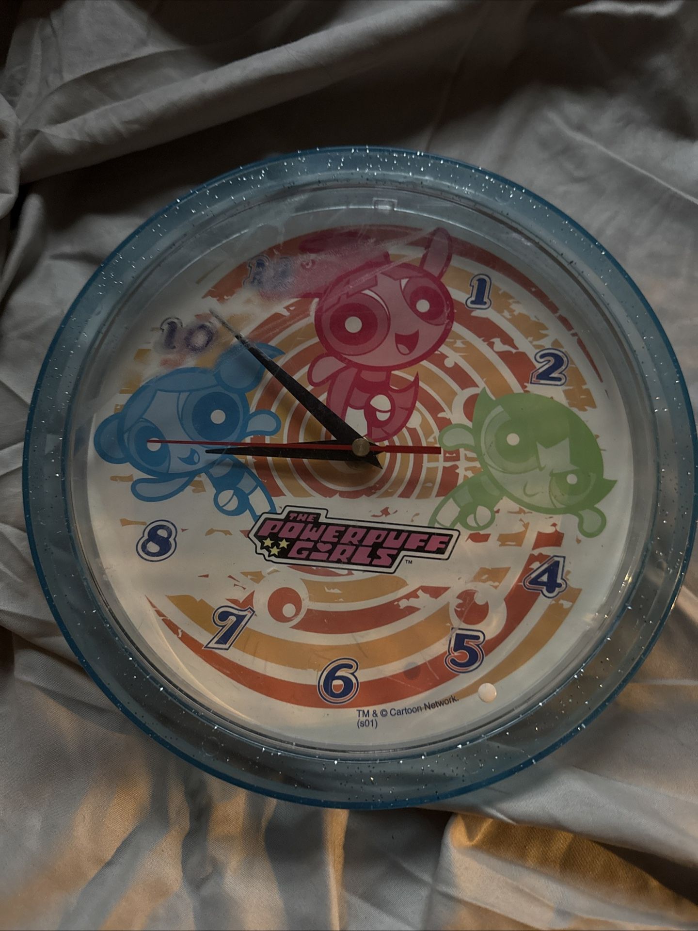 THE POWERPUFF GIRLS PLASTIC 9¾” WALL CLOCK