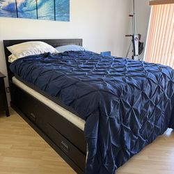 IKEA Fjell Queen Bed + Mattress + Hemnes Nightstands & Dresser – Complete Set