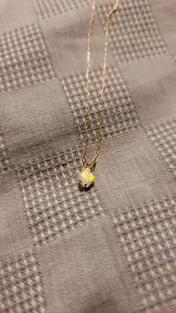 14k Gold Necklace, 10k gold opal pendant 