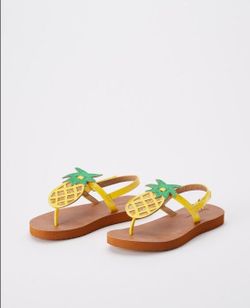 Hanna Andersson Piper Girls' Pineapple Sandals Size 13