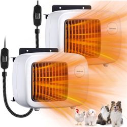 Dreyoo Pet House Heater with 6FT Anti Chew Cord and Safe Overheat Protection, 2 Heating Mode (200/400W)… Set of 2