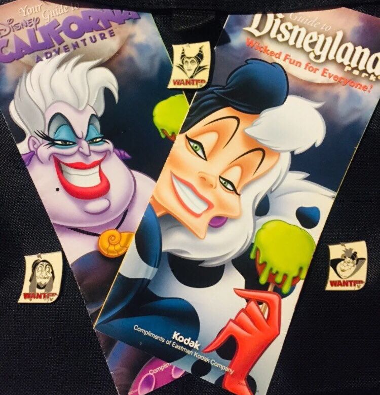 Disney Villains Wanted Poster Pins plus Maps