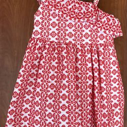 Janie and Jack - Red and white eyelet one-shoulder dress (Size 12-18M)