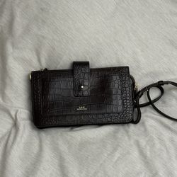 A.P.C Albane Crossbody Clutch (Burgundy Leather)