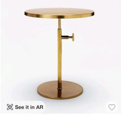 Adjustable Brass Accent Table 