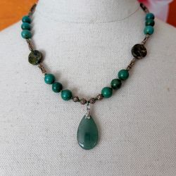 Green Aventurine Gemstone Beaded Necklace
