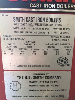 Smith cast iron boiler