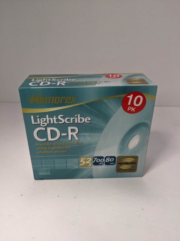 Memorex LightScribe CD-R 10 Pack 52X 700 MB 80 Minute Recordable for CD Writers