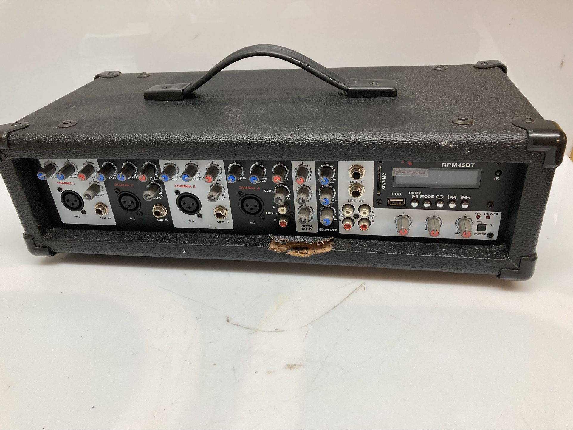Rockville RPM45BT 1800w Powered 4 Channel Mixer /amplifier With Bluetooth/EQ/Effects