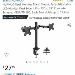 Dual monitor desk mount