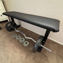 Weights & Flat bench 