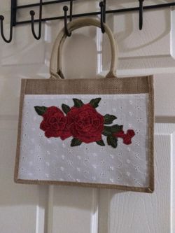 Flower Handmade Tote Bag 