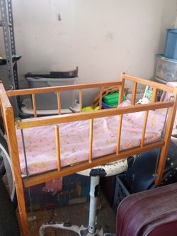 Vintage Doll Baby Crib