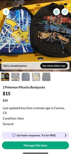2 Pokemon Backpacks Pikachu 
